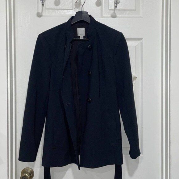 Halogen Belted Jacket with Removable Cape Black Womens Size Small - Picture 15 of 15